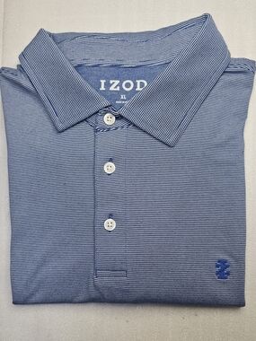 IZOD Men’s Blue Micro-Striped Polo